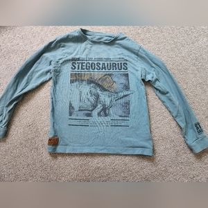 Denim & Flower Boys Blue Long sleeved Dinosaur Cotton Shirt size 7